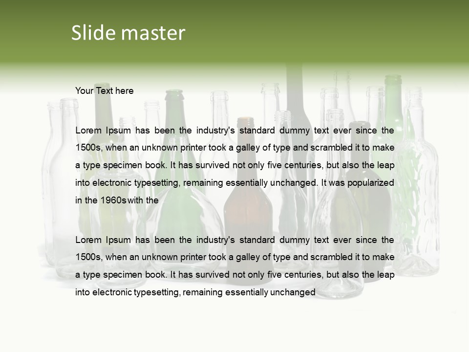 Empty Bottles Background PowerPoint Template