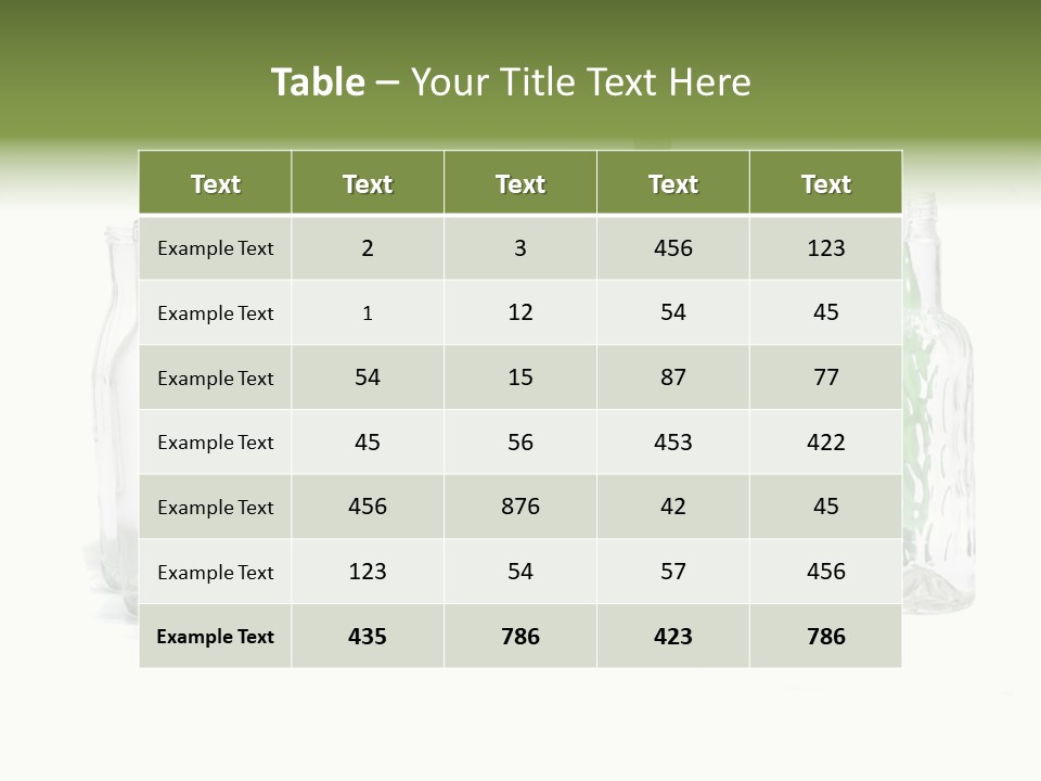 Empty Bottles Background PowerPoint Template