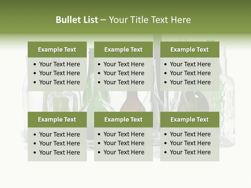 Empty Bottles Background PowerPoint Template