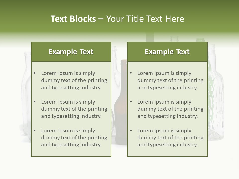 Empty Bottles Background PowerPoint Template