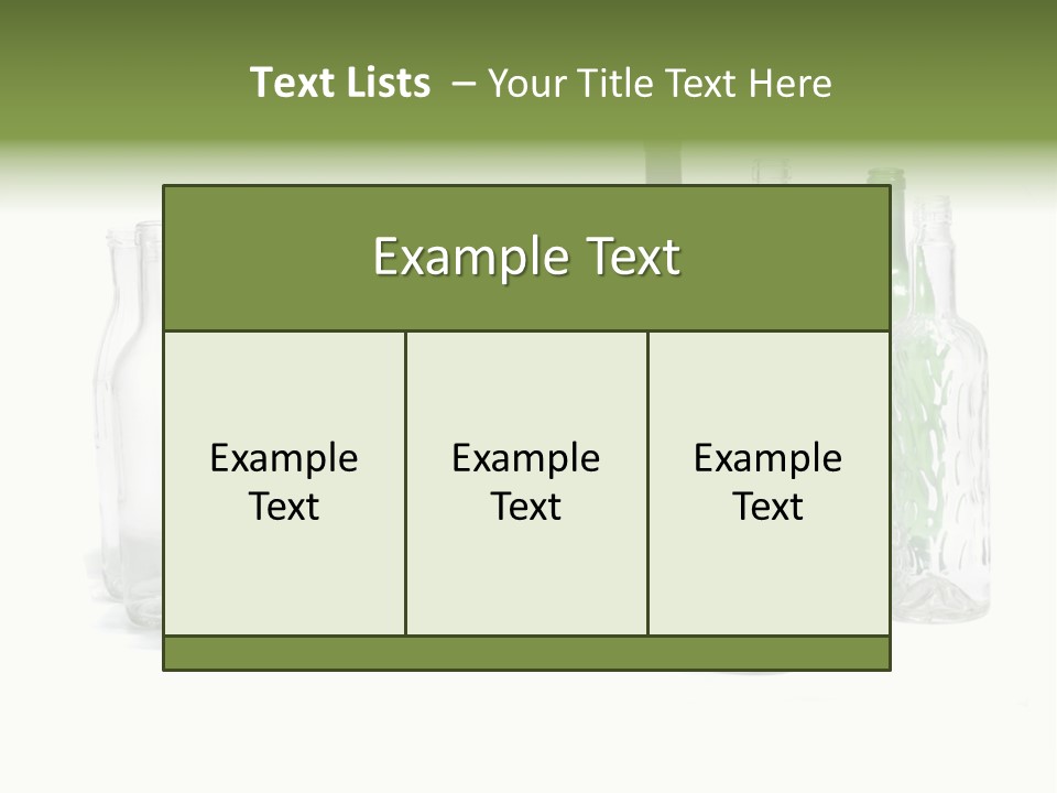 Empty Bottles Background PowerPoint Template