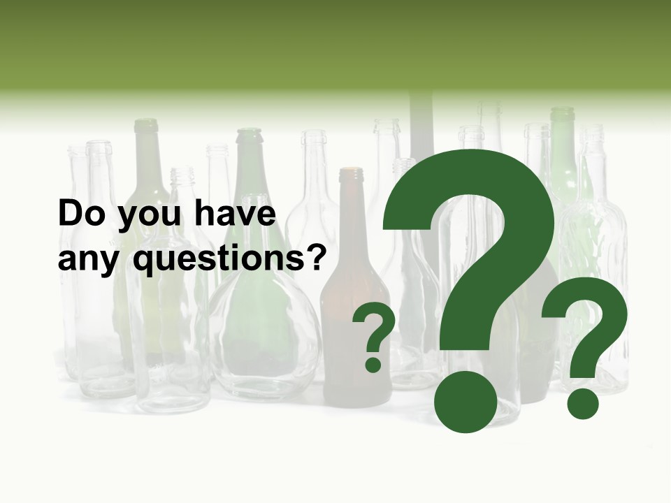 Empty Bottles Background PowerPoint Template