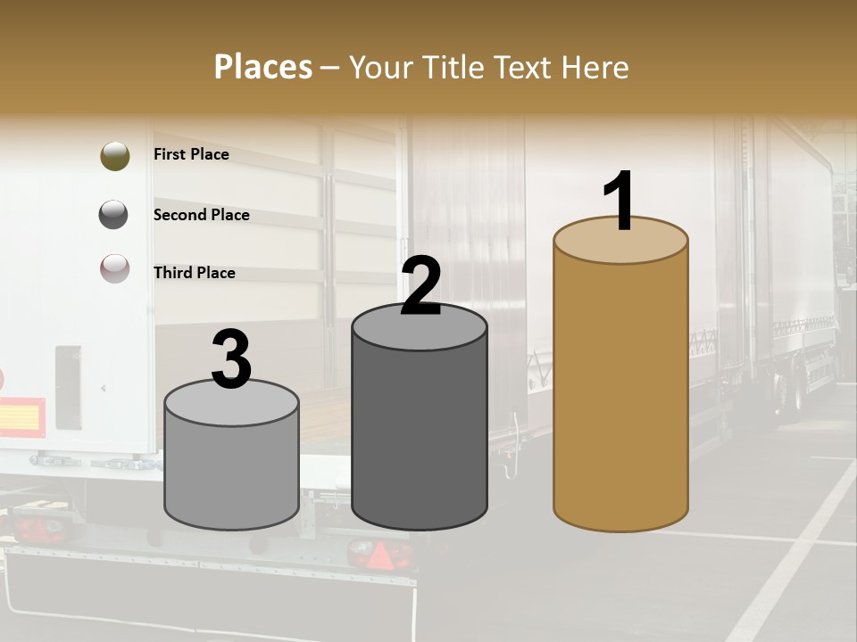 Empty Truck And Trailer With Open Back Door PowerPoint Template