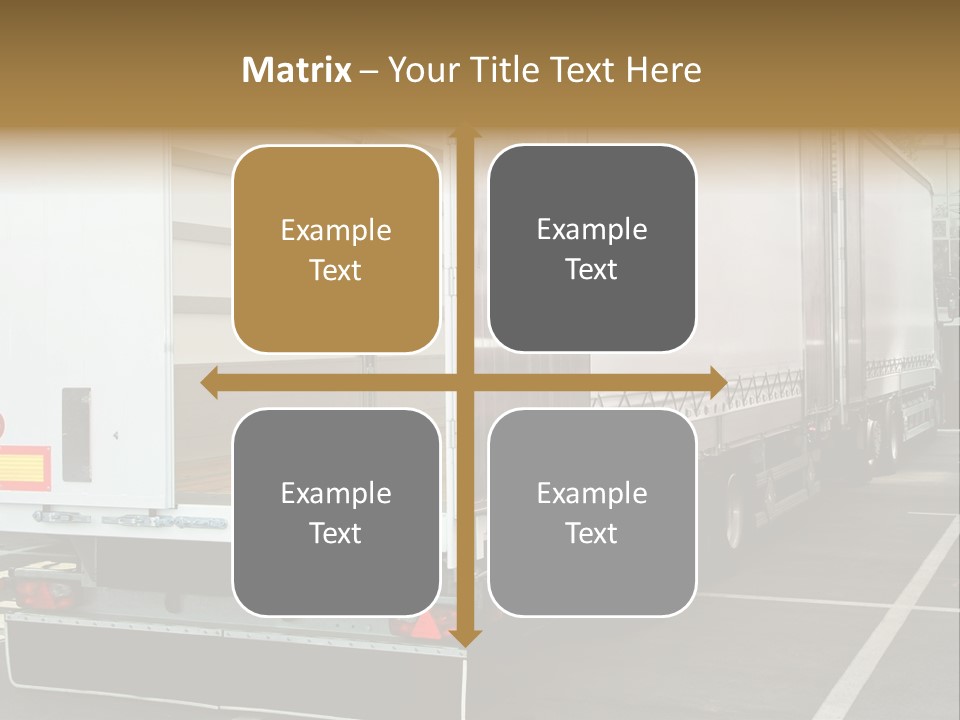 Empty Truck And Trailer With Open Back Door PowerPoint Template