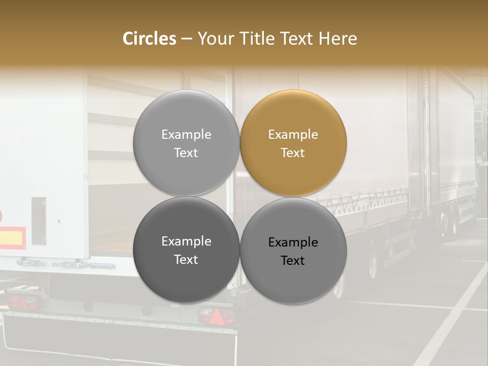 Empty Truck And Trailer With Open Back Door PowerPoint Template