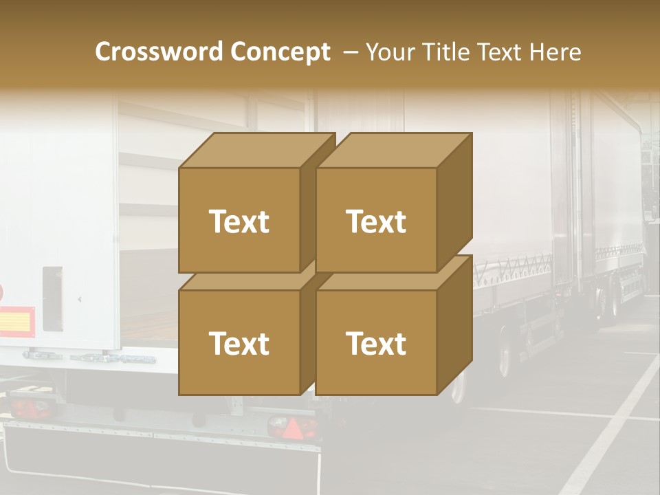 Empty Truck And Trailer With Open Back Door PowerPoint Template