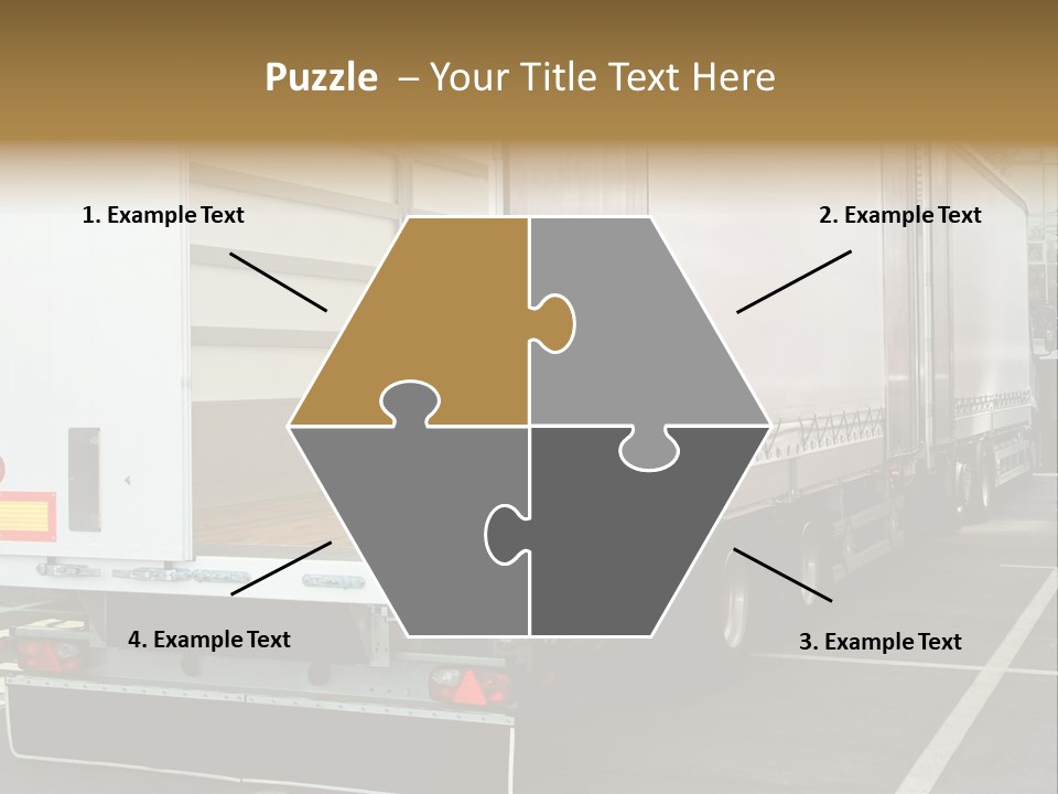 Empty Truck And Trailer With Open Back Door PowerPoint Template
