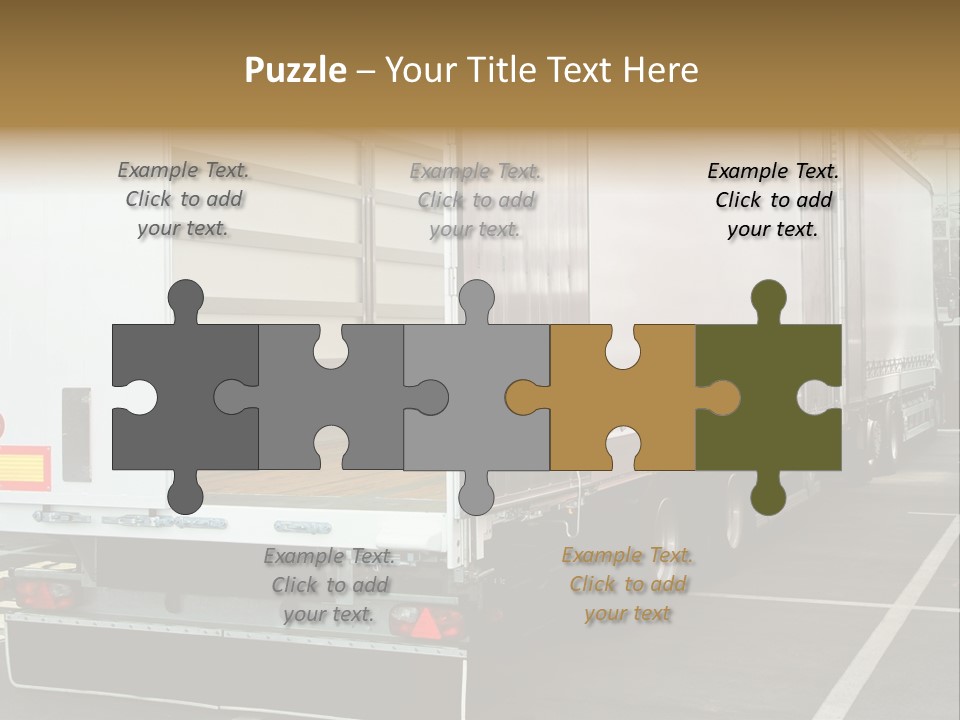 Empty Truck And Trailer With Open Back Door PowerPoint Template