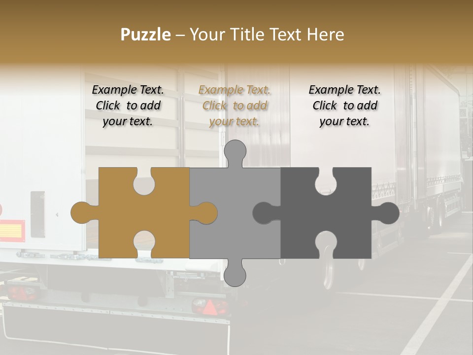 Empty Truck And Trailer With Open Back Door PowerPoint Template