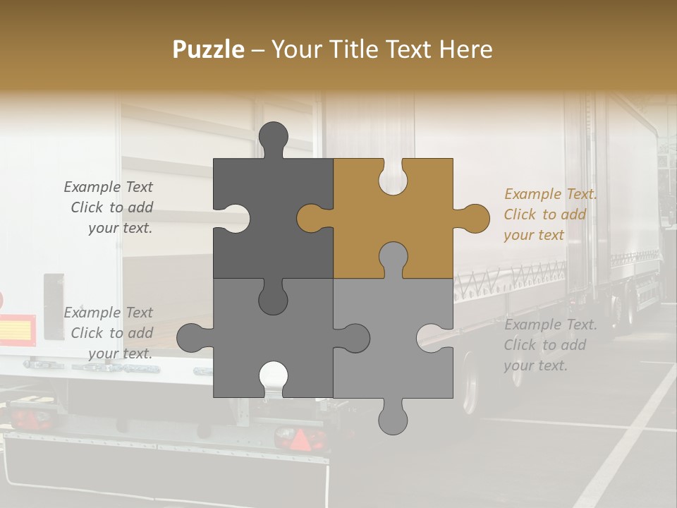 Empty Truck And Trailer With Open Back Door PowerPoint Template