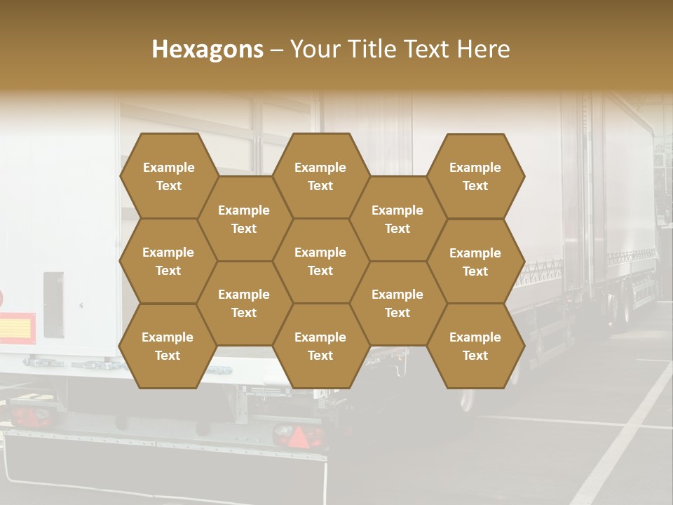 Empty Truck And Trailer With Open Back Door PowerPoint Template