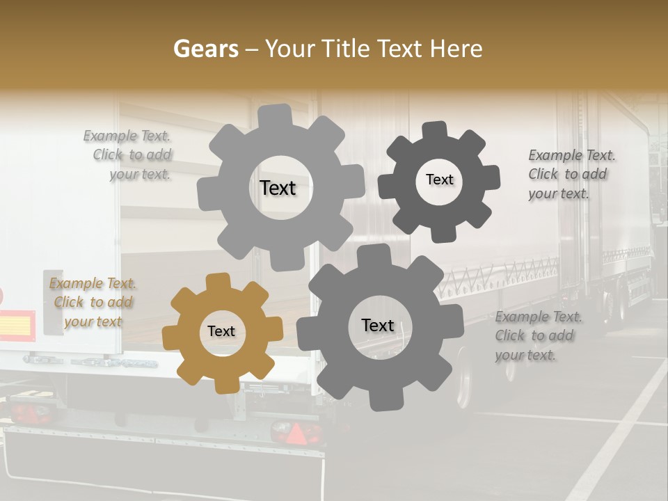 Empty Truck And Trailer With Open Back Door PowerPoint Template