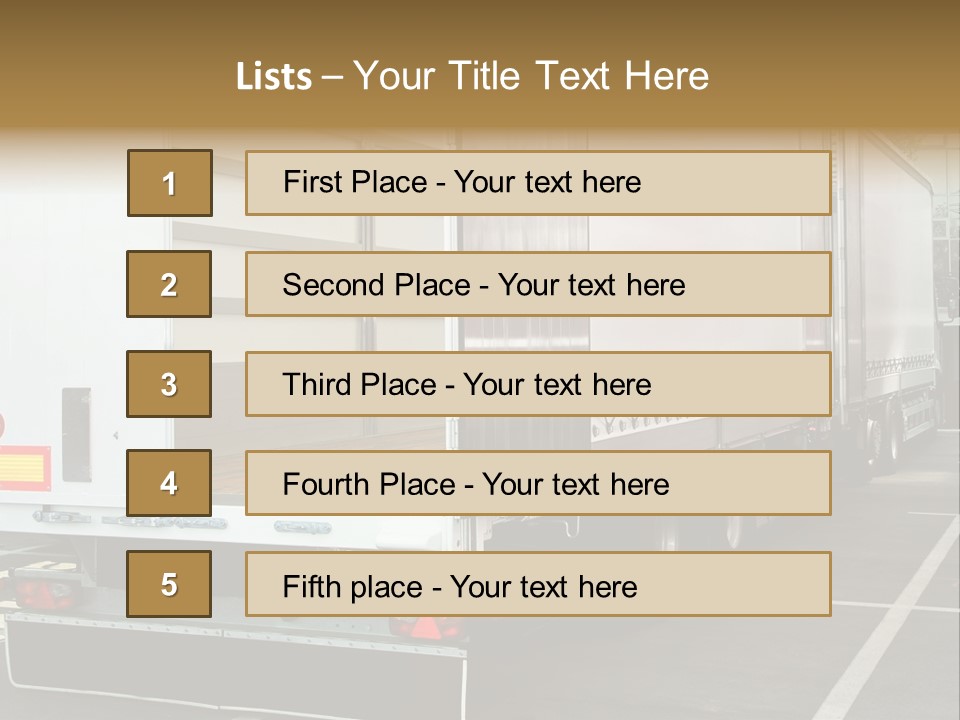 Empty Truck And Trailer With Open Back Door PowerPoint Template