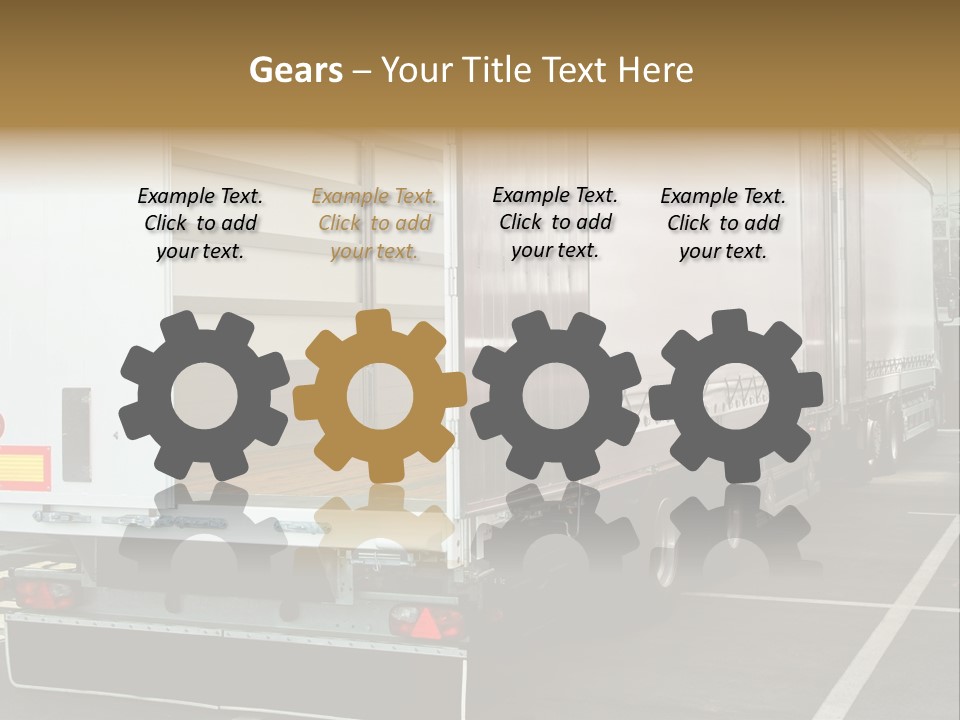 Empty Truck And Trailer With Open Back Door PowerPoint Template