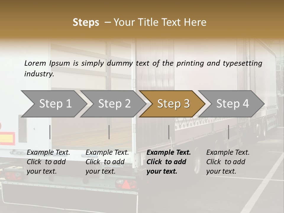 Empty Truck And Trailer With Open Back Door PowerPoint Template