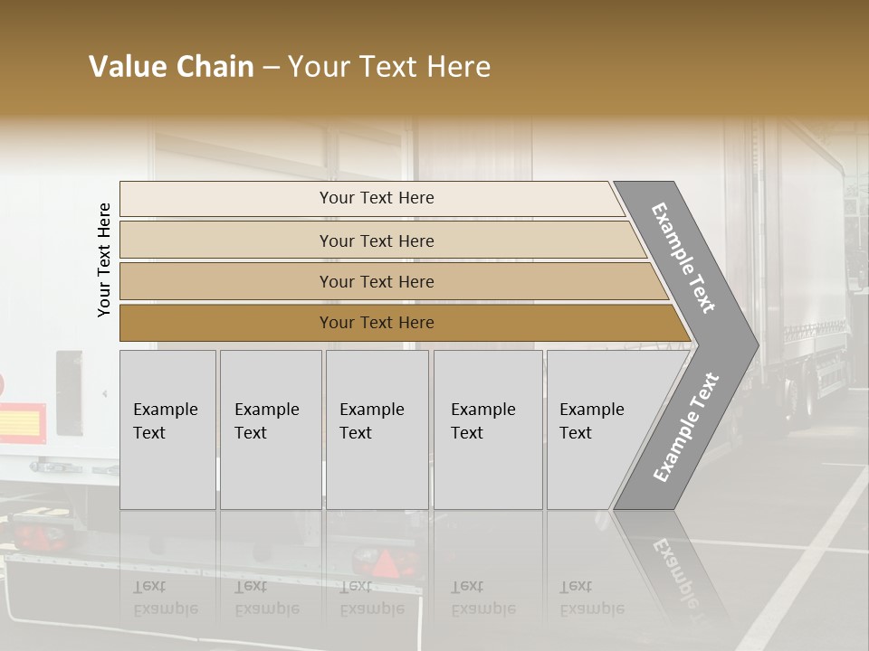 Empty Truck And Trailer With Open Back Door PowerPoint Template