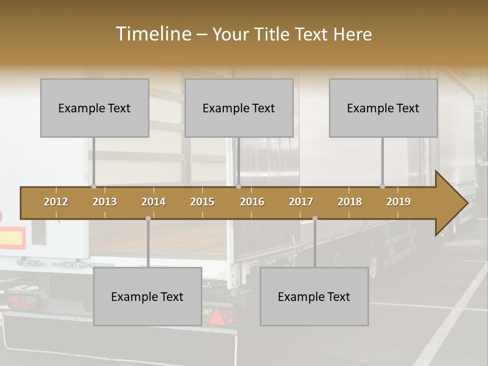 Empty Truck And Trailer With Open Back Door PowerPoint Template