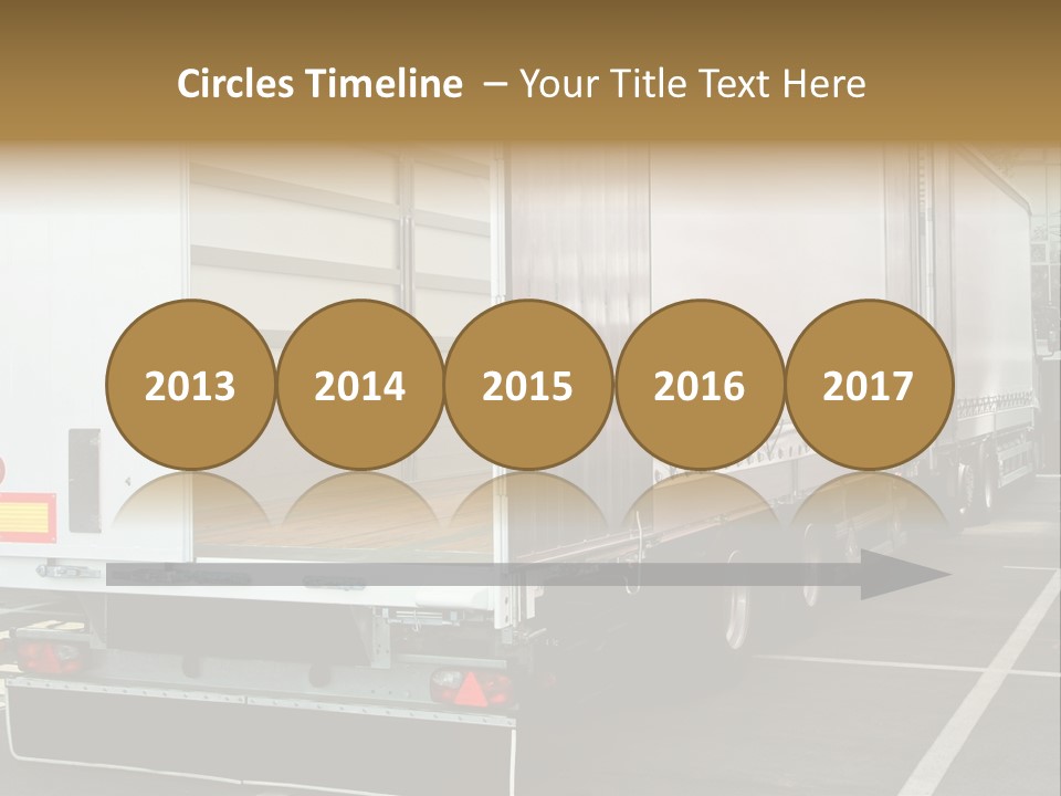 Empty Truck And Trailer With Open Back Door PowerPoint Template