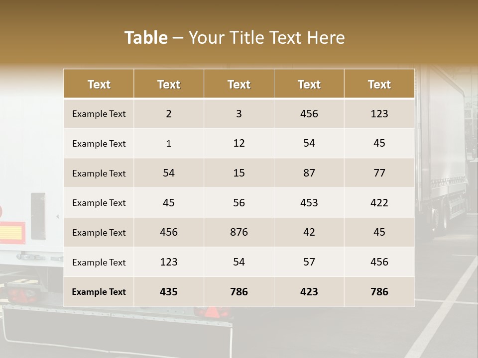 Empty Truck And Trailer With Open Back Door PowerPoint Template