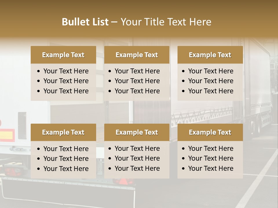 Empty Truck And Trailer With Open Back Door PowerPoint Template