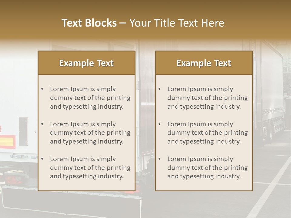 Empty Truck And Trailer With Open Back Door PowerPoint Template