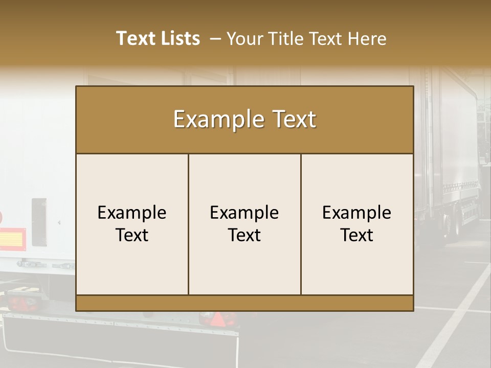 Empty Truck And Trailer With Open Back Door PowerPoint Template