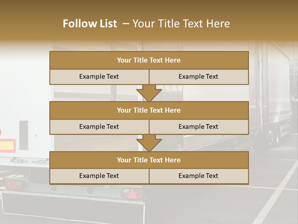 Empty Truck And Trailer With Open Back Door PowerPoint Template