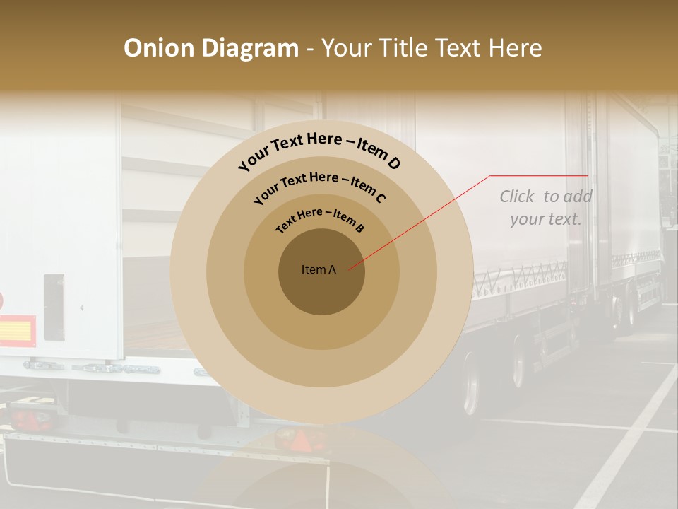 Empty Truck And Trailer With Open Back Door PowerPoint Template