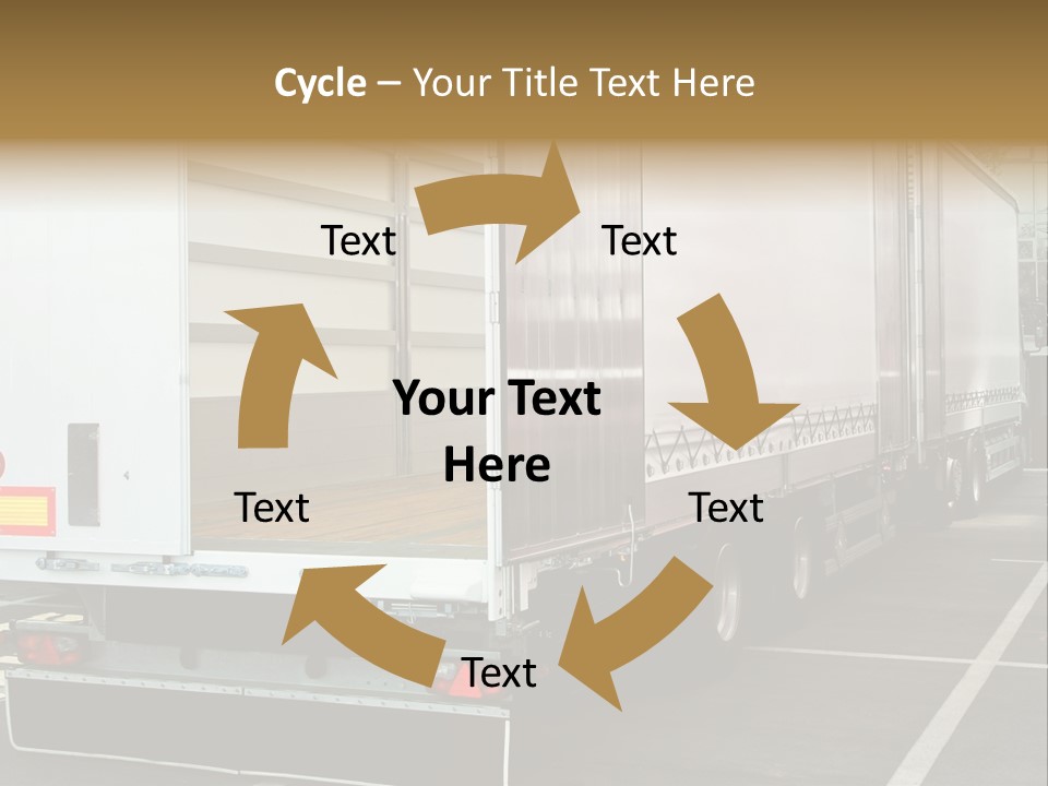 Empty Truck And Trailer With Open Back Door PowerPoint Template