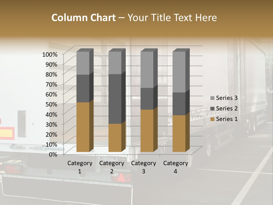 Empty Truck And Trailer With Open Back Door PowerPoint Template