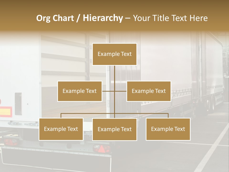 Empty Truck And Trailer With Open Back Door PowerPoint Template