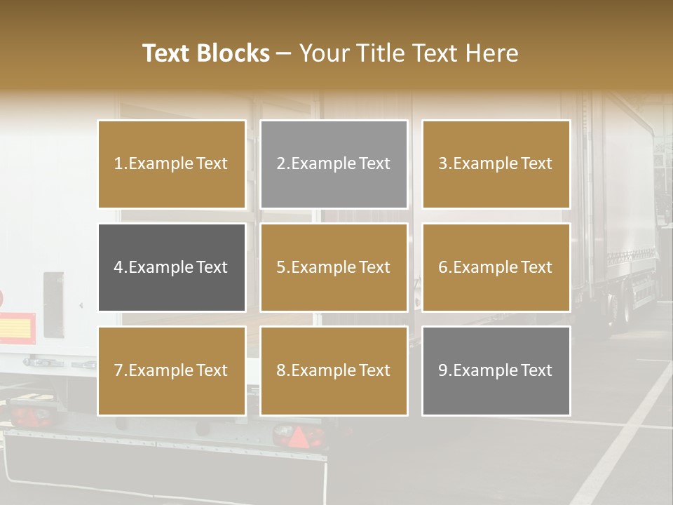 Empty Truck And Trailer With Open Back Door PowerPoint Template