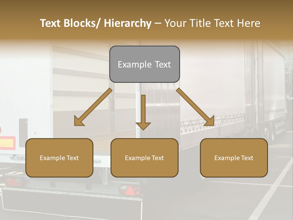 Empty Truck And Trailer With Open Back Door PowerPoint Template