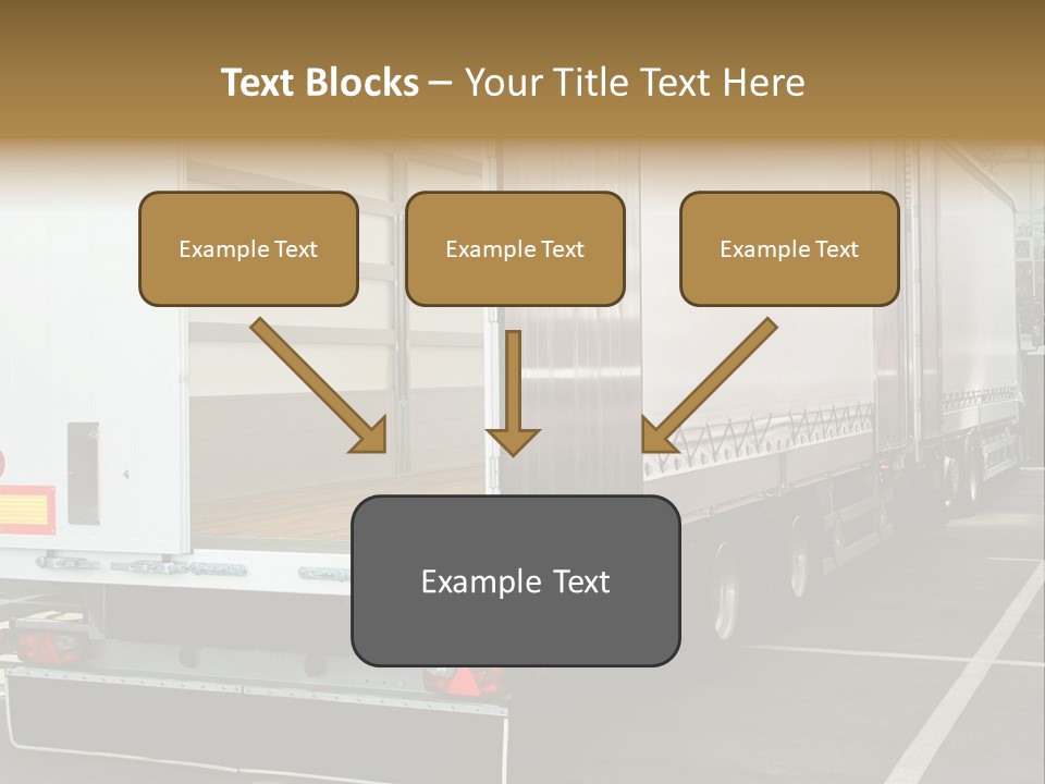 Empty Truck And Trailer With Open Back Door PowerPoint Template