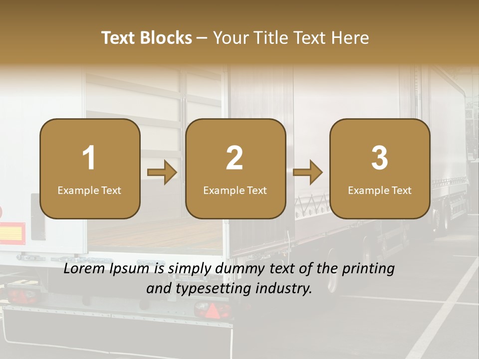 Empty Truck And Trailer With Open Back Door PowerPoint Template