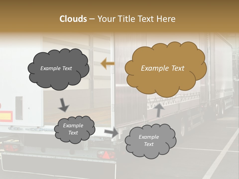 Empty Truck And Trailer With Open Back Door PowerPoint Template