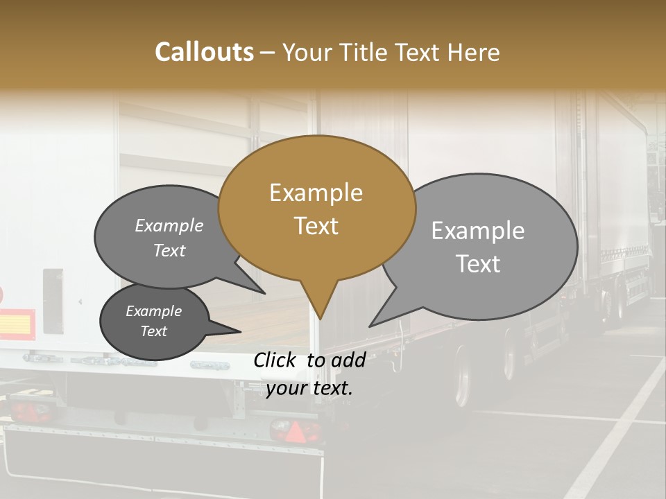Empty Truck And Trailer With Open Back Door PowerPoint Template
