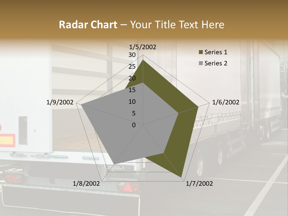 Empty Truck And Trailer With Open Back Door PowerPoint Template
