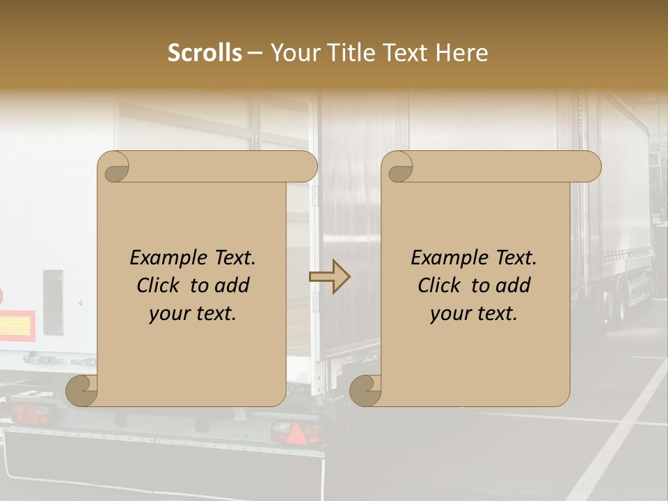 Empty Truck And Trailer With Open Back Door PowerPoint Template