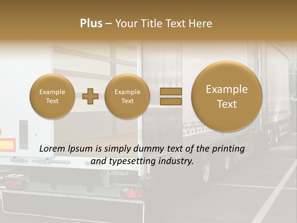 Empty Truck And Trailer With Open Back Door PowerPoint Template