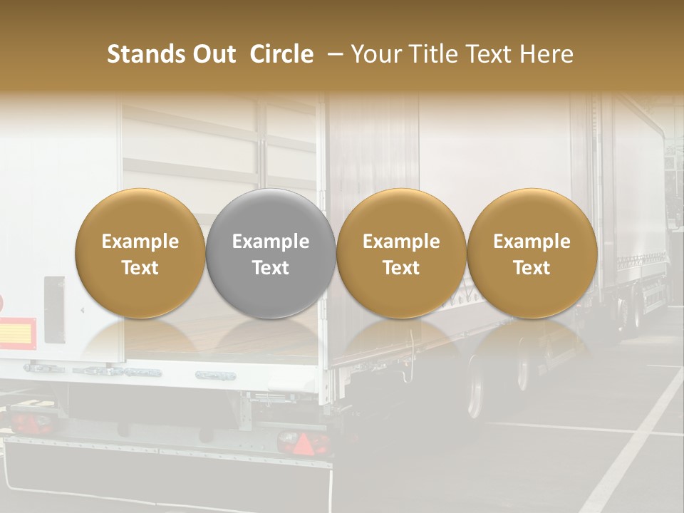 Empty Truck And Trailer With Open Back Door PowerPoint Template