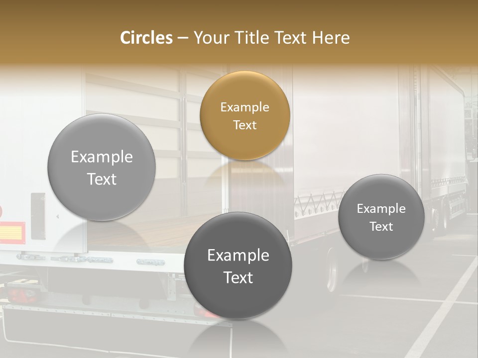 Empty Truck And Trailer With Open Back Door PowerPoint Template