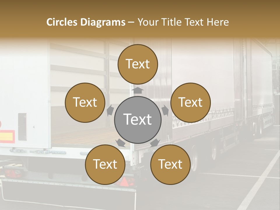 Empty Truck And Trailer With Open Back Door PowerPoint Template