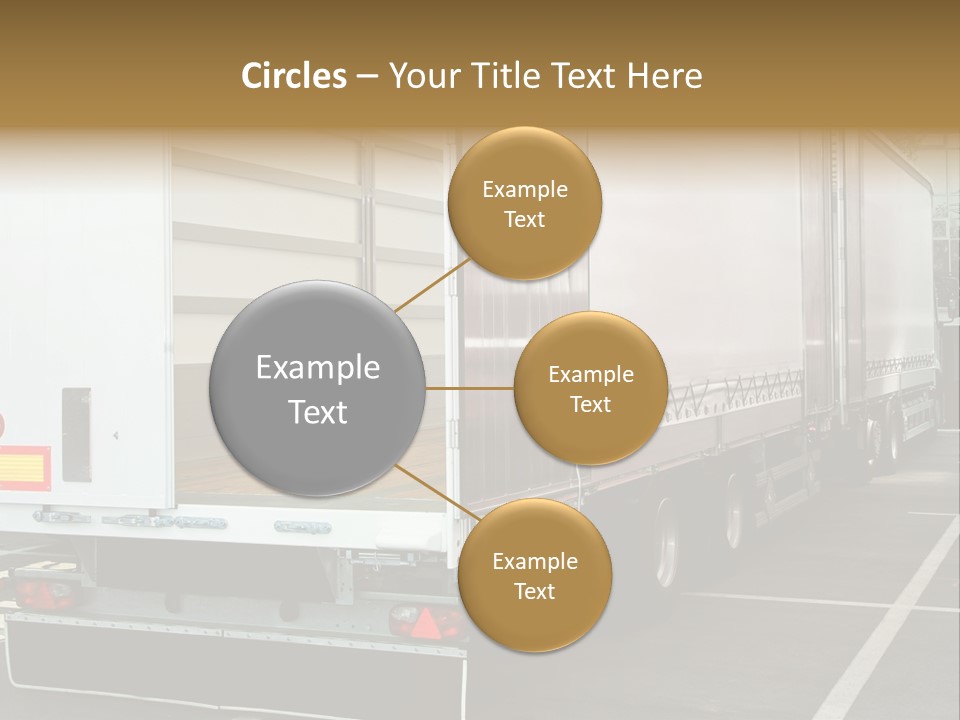 Empty Truck And Trailer With Open Back Door PowerPoint Template