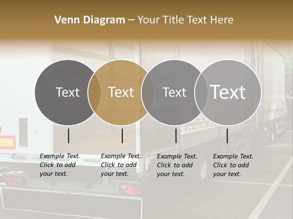 Empty Truck And Trailer With Open Back Door PowerPoint Template