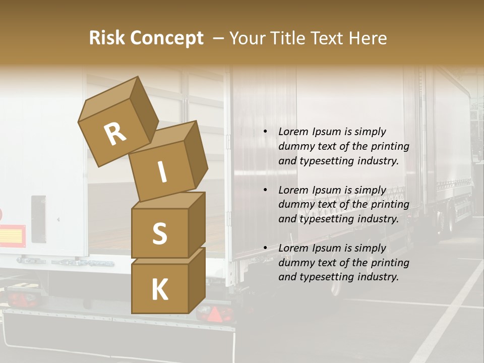 Empty Truck And Trailer With Open Back Door PowerPoint Template