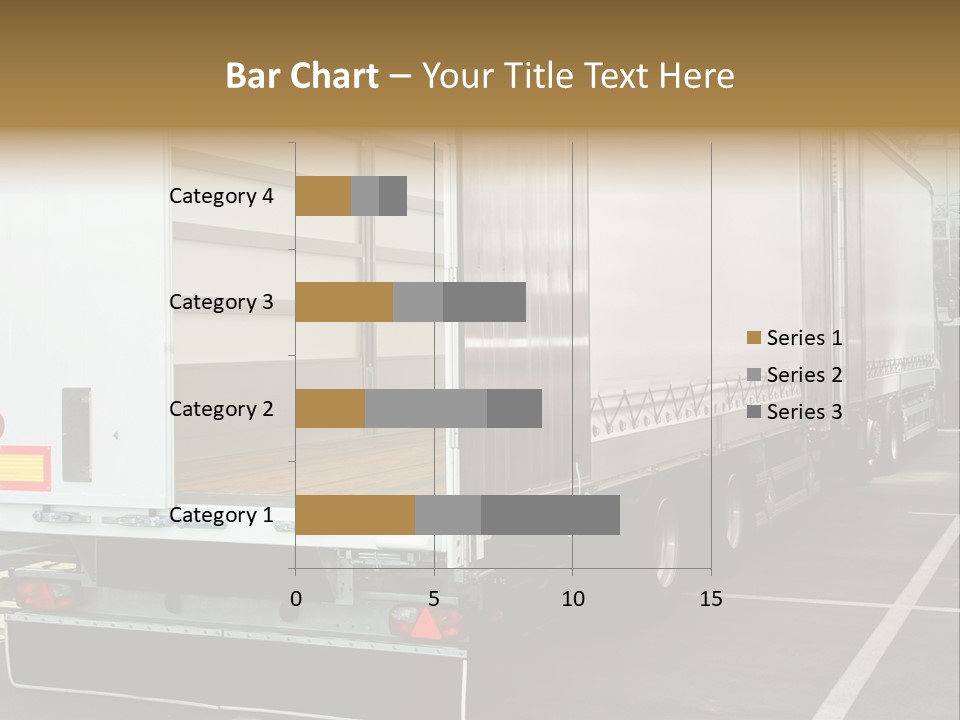 Empty Truck And Trailer With Open Back Door PowerPoint Template