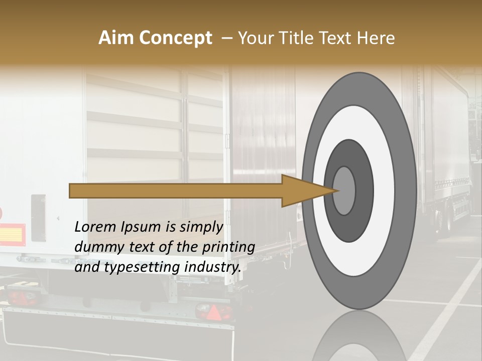 Empty Truck And Trailer With Open Back Door PowerPoint Template