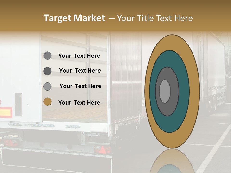 Empty Truck And Trailer With Open Back Door PowerPoint Template