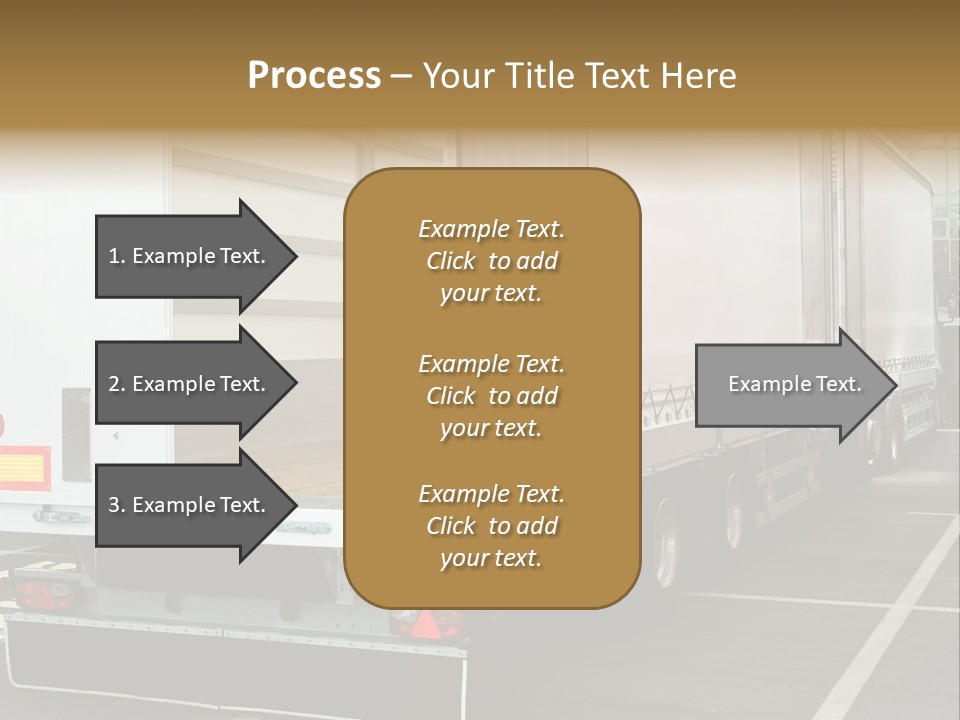 Empty Truck And Trailer With Open Back Door PowerPoint Template
